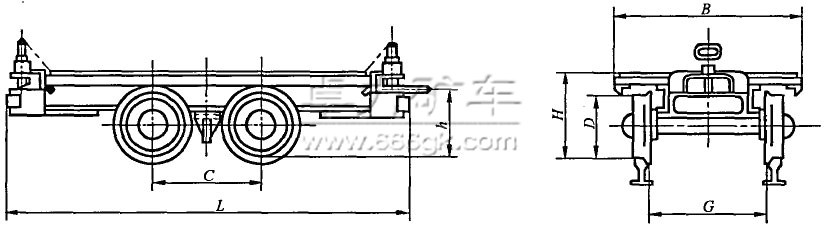 礦用平板車(chē)結(jié)構(gòu)圖 礦用平板車(chē)結(jié)構(gòu)圖
